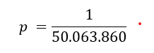 p = 1 / 50.063.860
